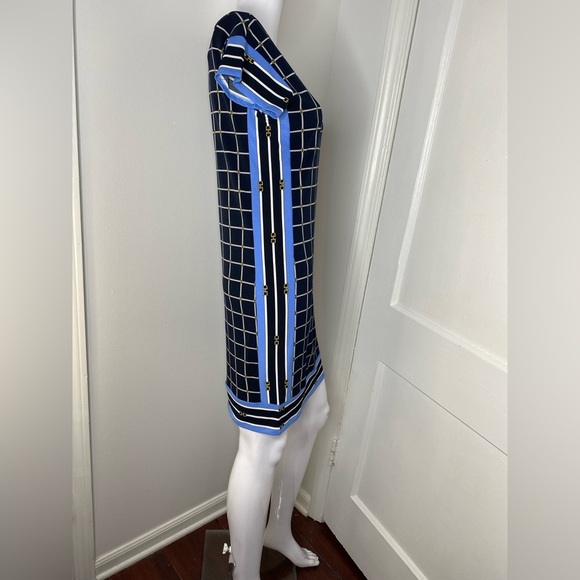 Michael Kors Chic Black and Blue Grid Dress - Picture 3 of 13